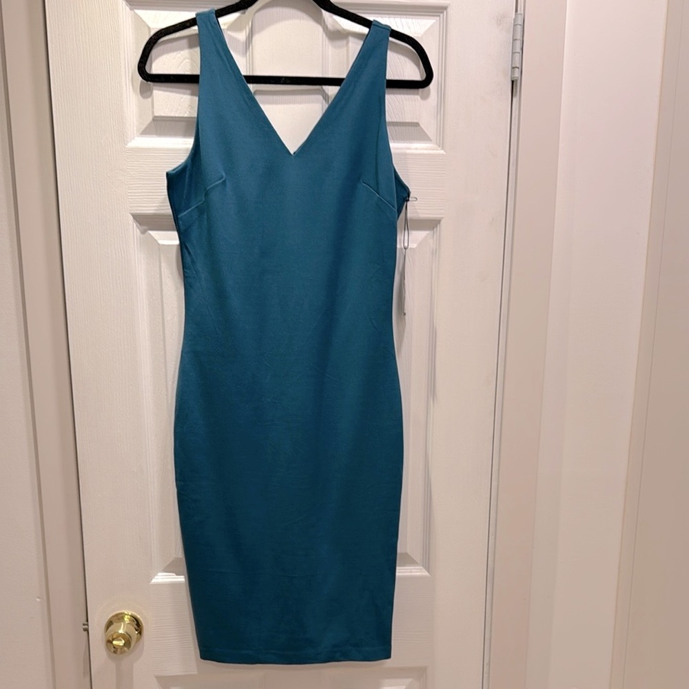 White House Black Market Teal Sleeveless Dress Size 4
